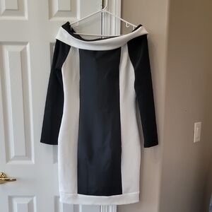 Elegant Black and White Dress NWT